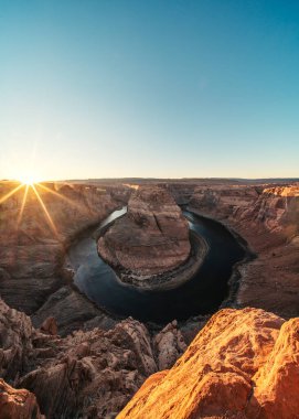 Arizona Horseshoe Virajında Günbatımı