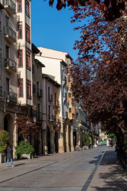La Rioja, İspanya 'da, Logono' nun sabahları sokaklar.