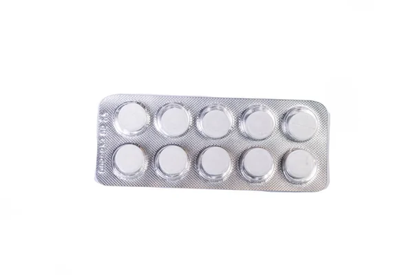 Capsule Blister Sfondo Bianco — Foto Stock