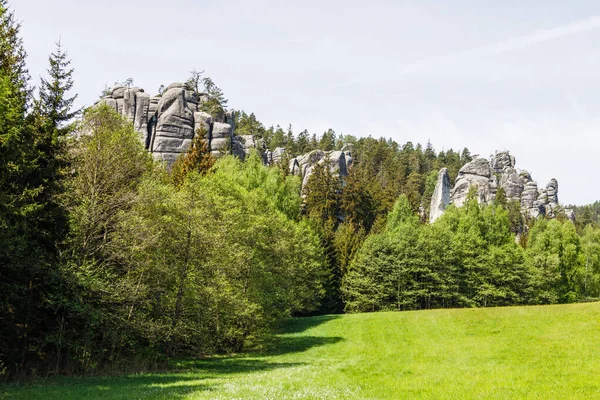 Formações Arenito Adrspach Parte Reserva Natural Adrspach Teplice Rocks República — Fotografia de Stock
