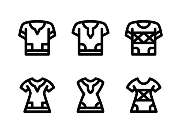 Conjunto Simple Ropa Relacionada Con Los Iconos Línea Vectorial Contiene — Vector de stock