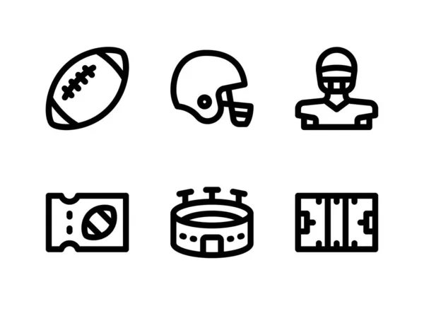 Простой Набор Векторных Иконок Связанных Американским Футболом Содержит Иконы Мяч — стоковый вектор