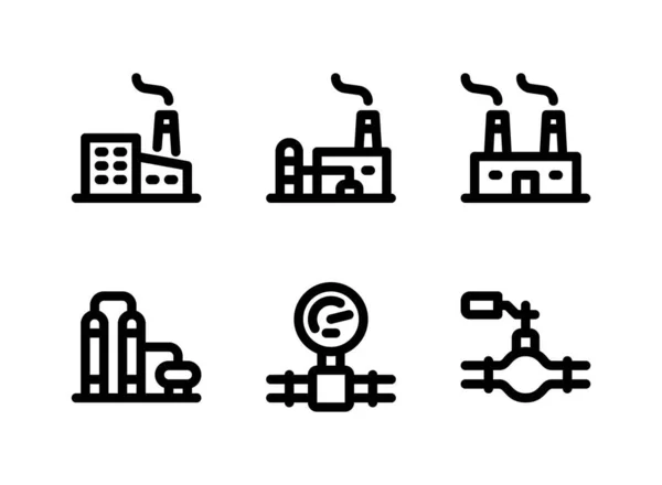 Einfaches Set Von Factory Related Vector Line Icons Enthält Symbole — Stockvektor