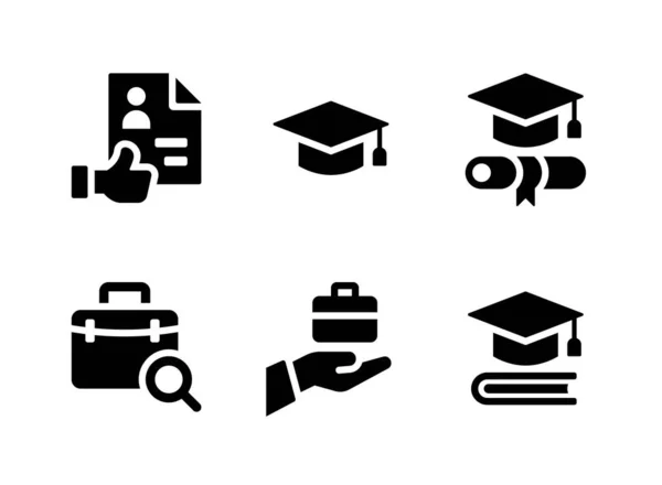 Einfache Reihe Von Graduierungsbezogenen Vektor Solid Icons Enthält Icons Wie — Stockvektor