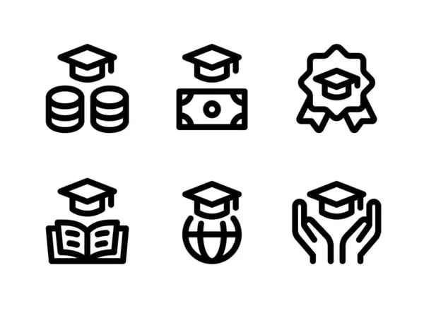 Simple Set Graduation Related Vector Line Icons Contains Icons Scholarship — Stock Vector