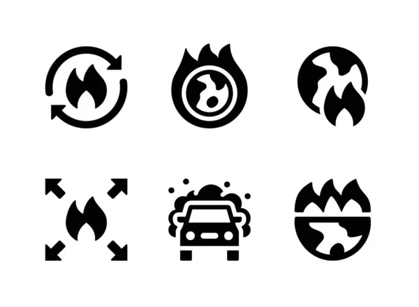 Einfache Reihe Von Klimawandelbezogenen Vektor Solid Icons Enthält Symbole Wie — Stockvektor