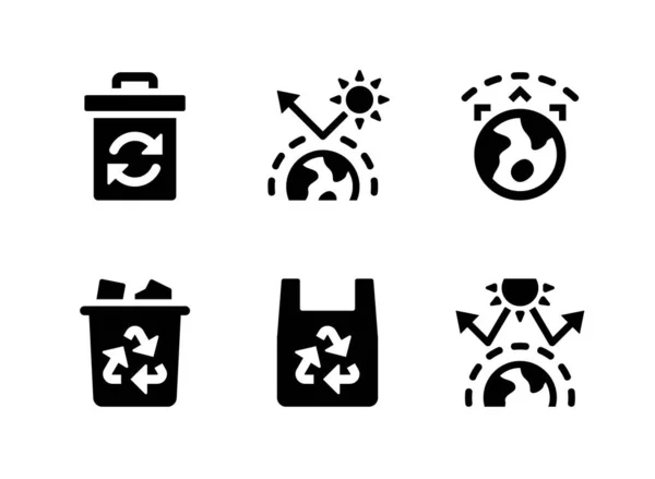 Einfache Reihe Von Klimawandelbezogenen Vektor Solid Icons Enthält Symbole Wie — Stockvektor