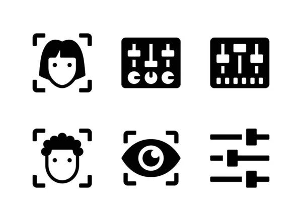 Einfaches Set Von Benutzeroberflächen Verwandten Vektor Solid Icons Enthält Symbole — Stockvektor
