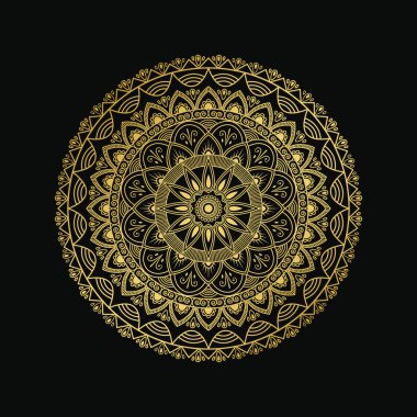 Yuvarlak süslemeli mandala arka plan tasarımı. Vektör illüstrasyonu