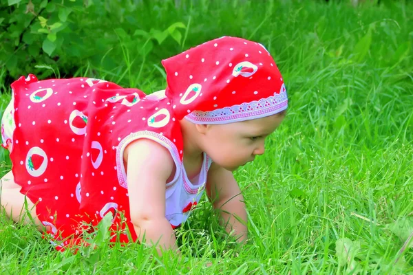 A small child explores the world — Stock Photo, Image