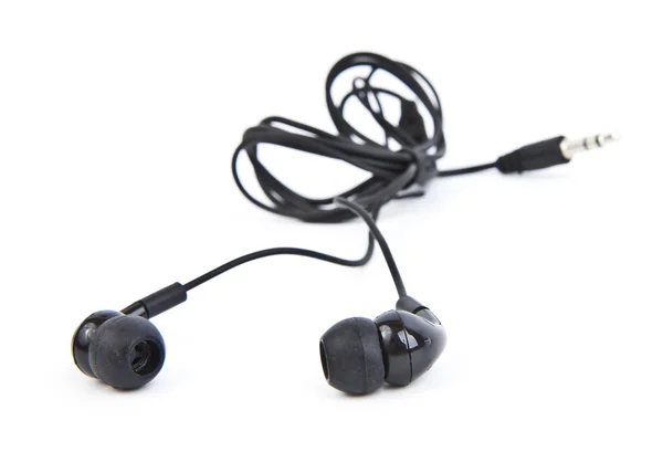 Black headphones isolated. — Stock Photo, Image