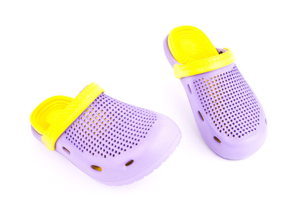 purple rubber sandals