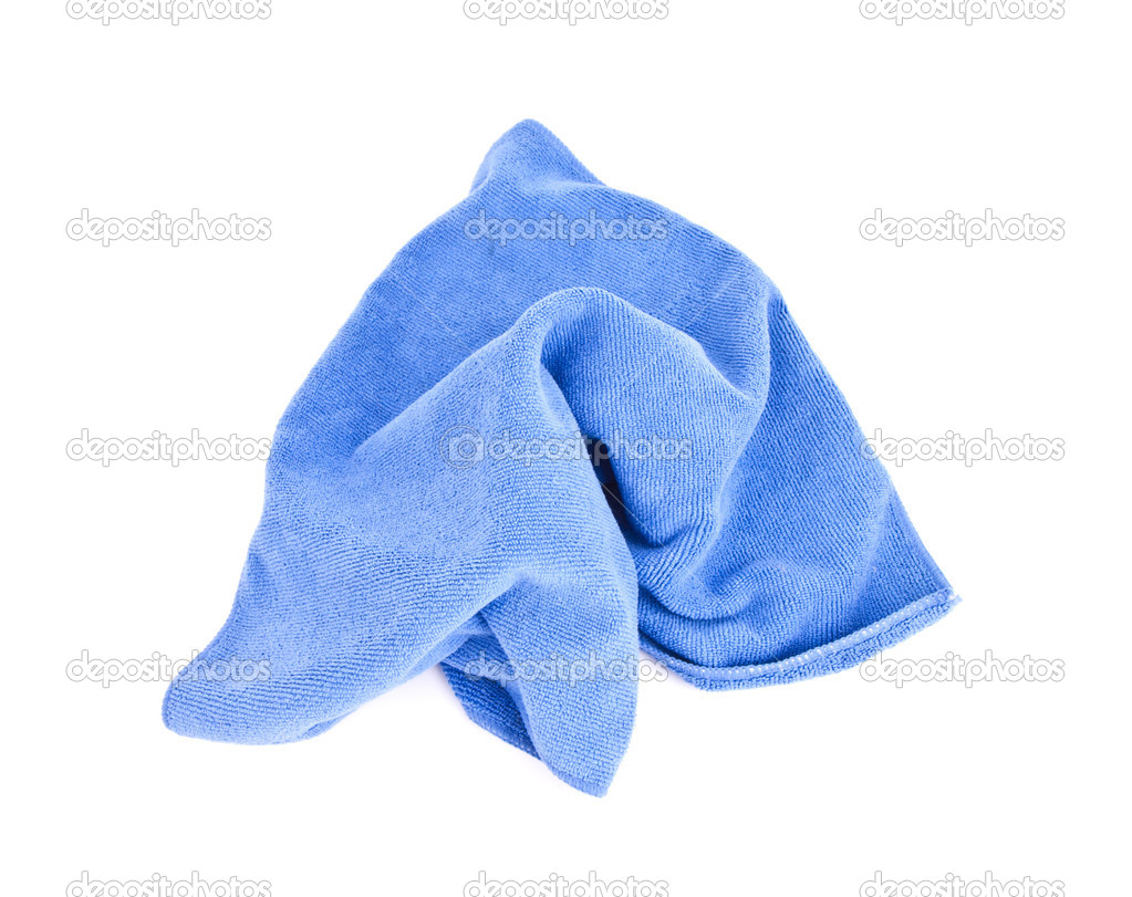 Blue microfiber cloth.