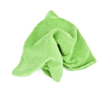 Green microfiber cloth. clipart