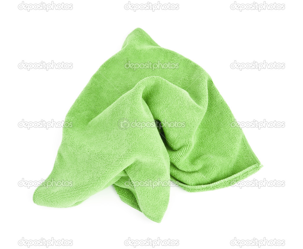 Green microfiber cloth.
