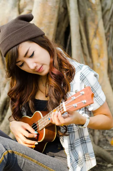 Lady musiker Stockfoto