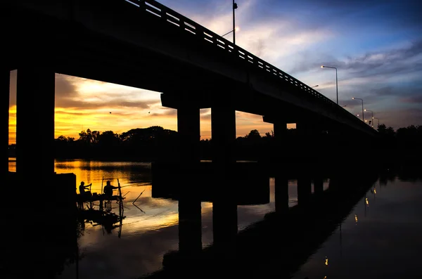 Bridge against sunset — Stock Photo, Image
