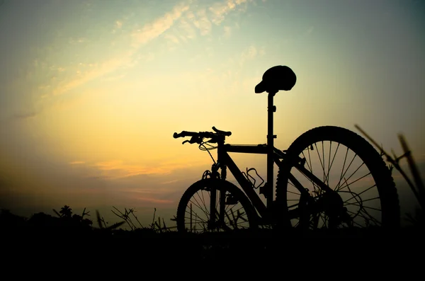 Silhouette d'un vélo Photos De Stock Libres De Droits