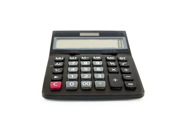 Czarny kalkulator izolowany na białym tle — Zdjęcie stockowe
