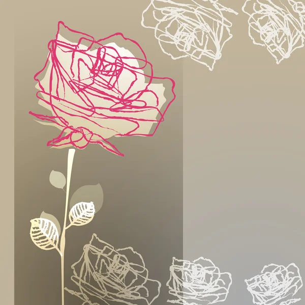 Τριαντάφυλλο σε ένα γκρίζο φόντο — Διανυσματικό Αρχείο