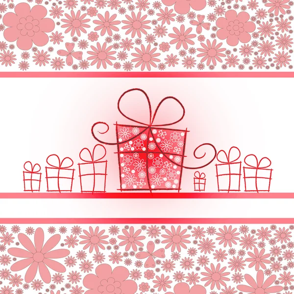 Pink gift — Stock Vector