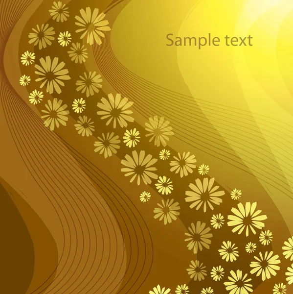 鲜花与黄色背景 — 图库矢量图片