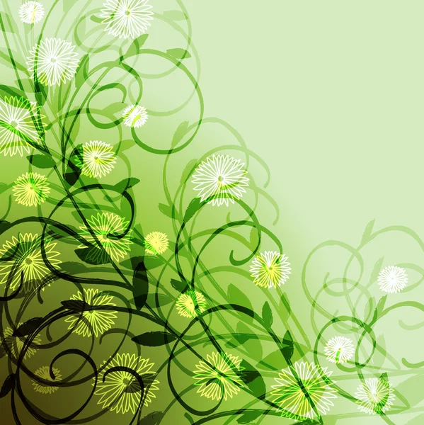 Large branches on a green background — Stock Vector