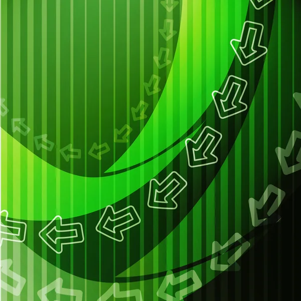 矢印の付いた抽象的な緑の背景 — ストックベクタ