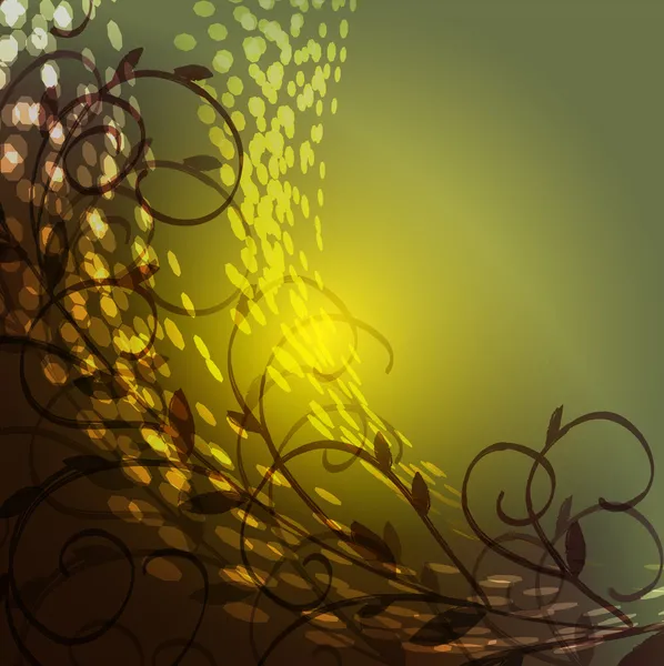 Ветви и солнечный фон Стоковая Иллюстрация