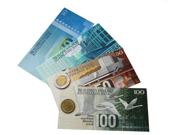 Banknotes and coins of Finland to the introduction of the Euro photo 2 Stock Photo