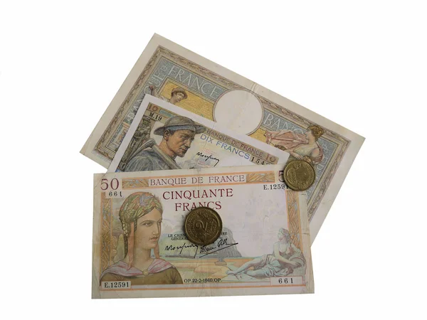 French money 1930s-1940s — Stock Photo, Image