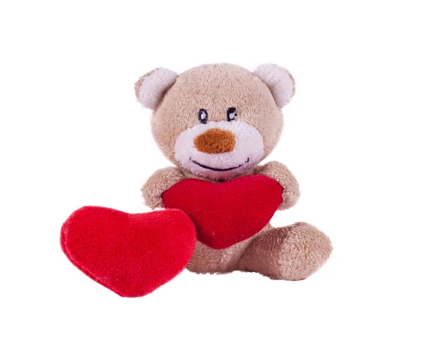 Alla hjärtans nallebjörn med hjärtan — Stockfoto