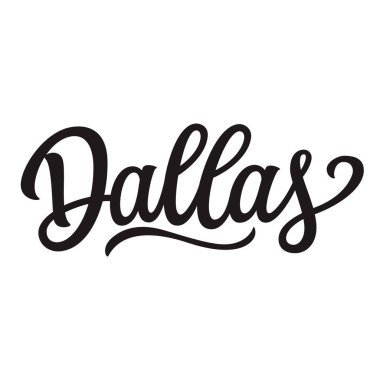 Dallas mı? Beyaz arka planda izole edilmiş el yazısı. Posterler, tişörtler, çıkartmalar, kapaklar, hatıralar için vektör tipografisi