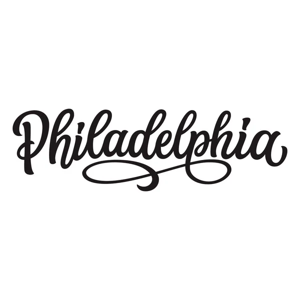 Philadelphia Hand Lettering Text Isolated White Background Vector Typography Posters — Stock Vector