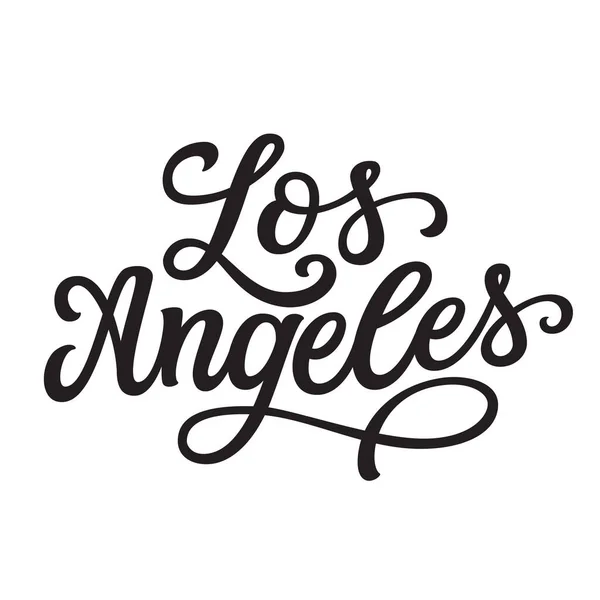 Los Angeles Testo Lettering Mano Isolato Sfondo Bianco Tipografia Vettoriale — Vettoriale Stock