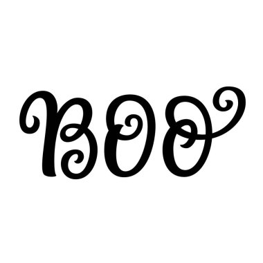 Yuh! Beyaz arka planda izole edilmiş Cadılar Bayramı metinleri. Posterler, afişler, kartlar, tişörtler için vektör tipografisi