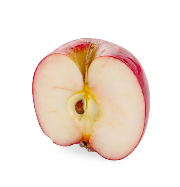 Maçã Vermelha Metade Isolado Branco Caminho Clipping Apple — Fotografia de Stock