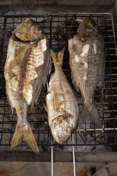 Frische Fische auf Grill — Stockfoto