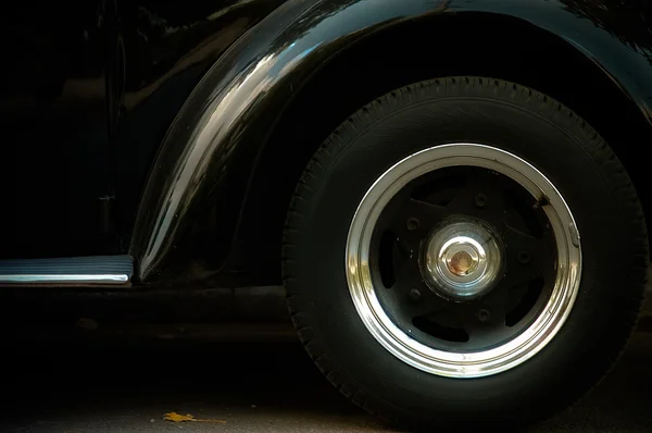 Oude zwarte auto detail — Stockfoto