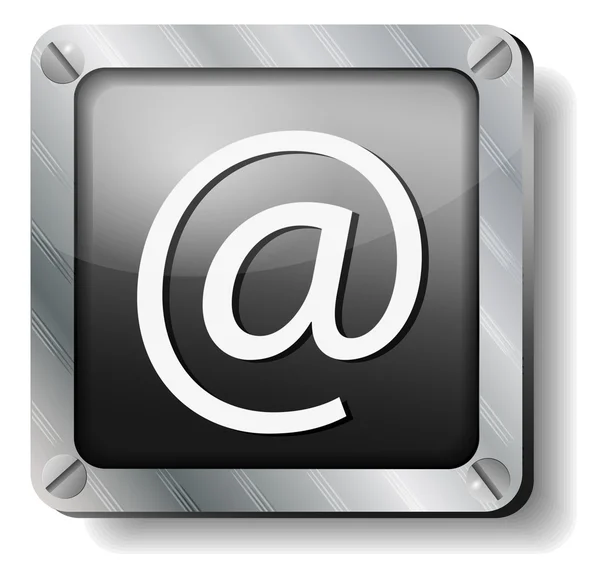 E-Mail-Symbol aus Stahl — Stockvektor