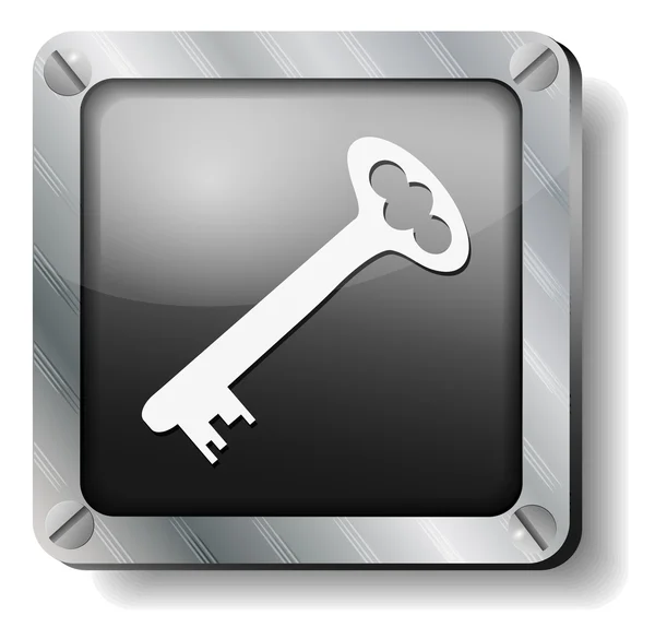 Ocelové Ikona klíče — Stockový vektor