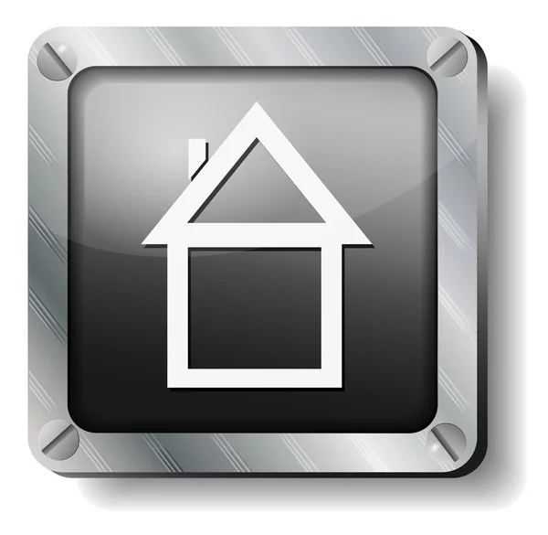 Ocelové domů ikona — Stockový vektor