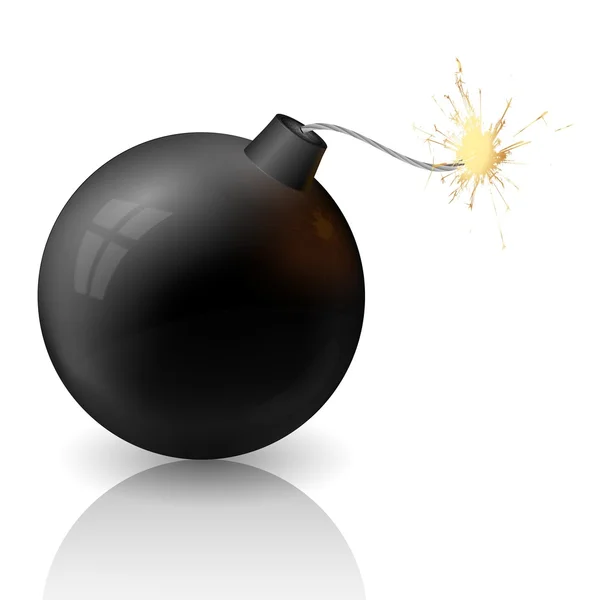 Boule de canon enflammée — Image vectorielle