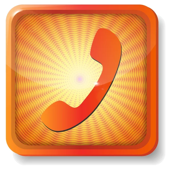 Orange telefon-ikonen — Stock vektor
