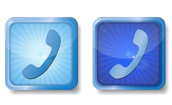 Blue radial handset icon — Stock Vector