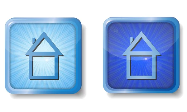 Niebieska ikona domu promieniowe — Wektor stockowy