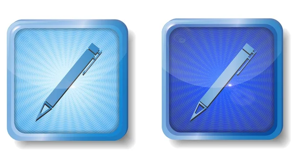 Penna radiale blu icona — Vettoriale Stock