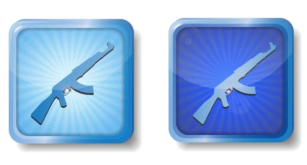 Blauwe radiale wapens pictogram — Stockvector