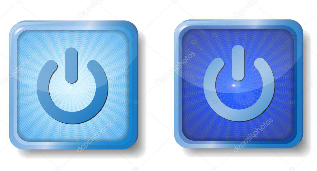 Blue radial power off icon