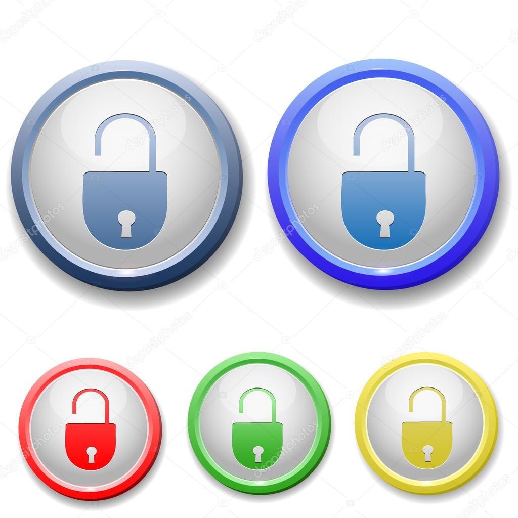 Circle open lock icon